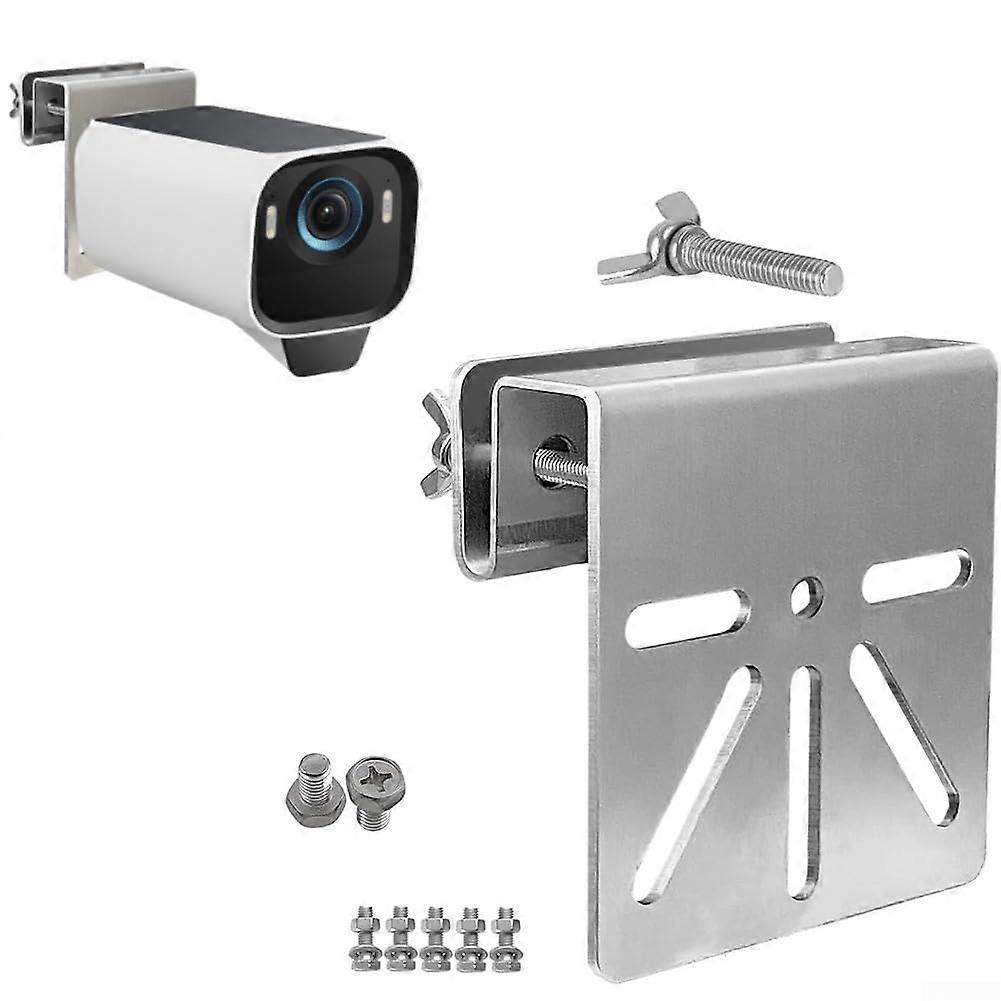 Solar Camera Gutter Mount, Weatherproof Metal Security Camera Bracket for Outdoor CCTV