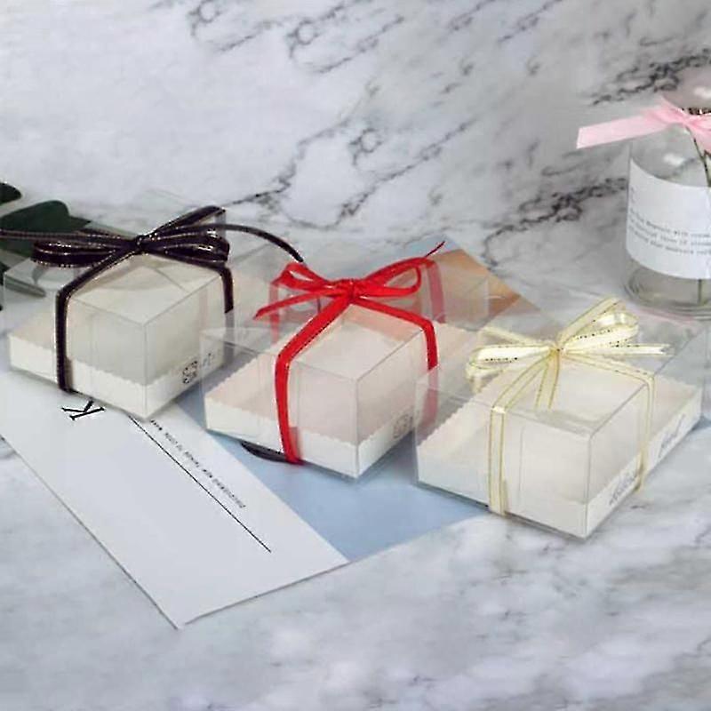 10Pcs Portable Transparent Cake Pudding Mousse Boxes Packaging Dessert Container