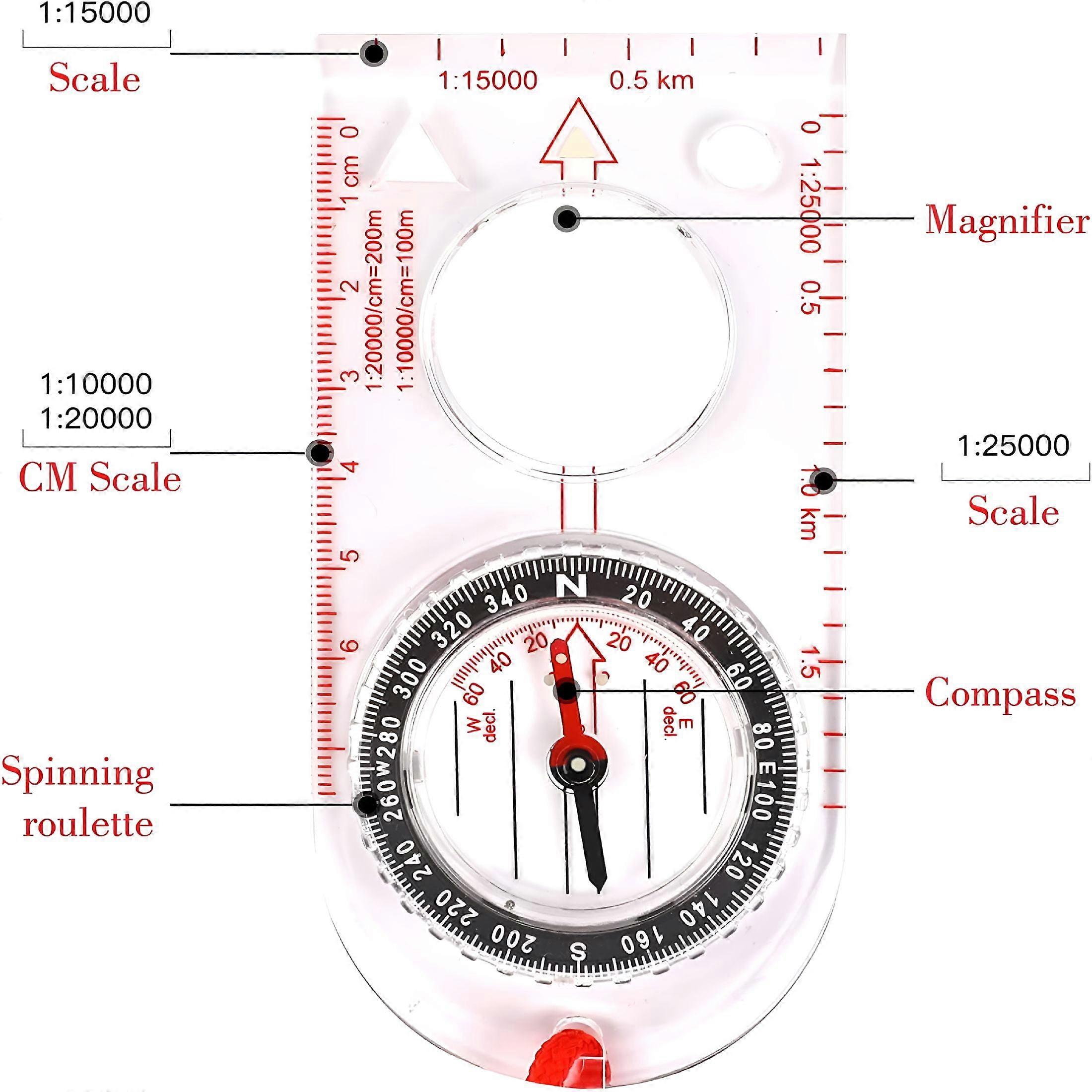 Compass with Navigation Map Ruler