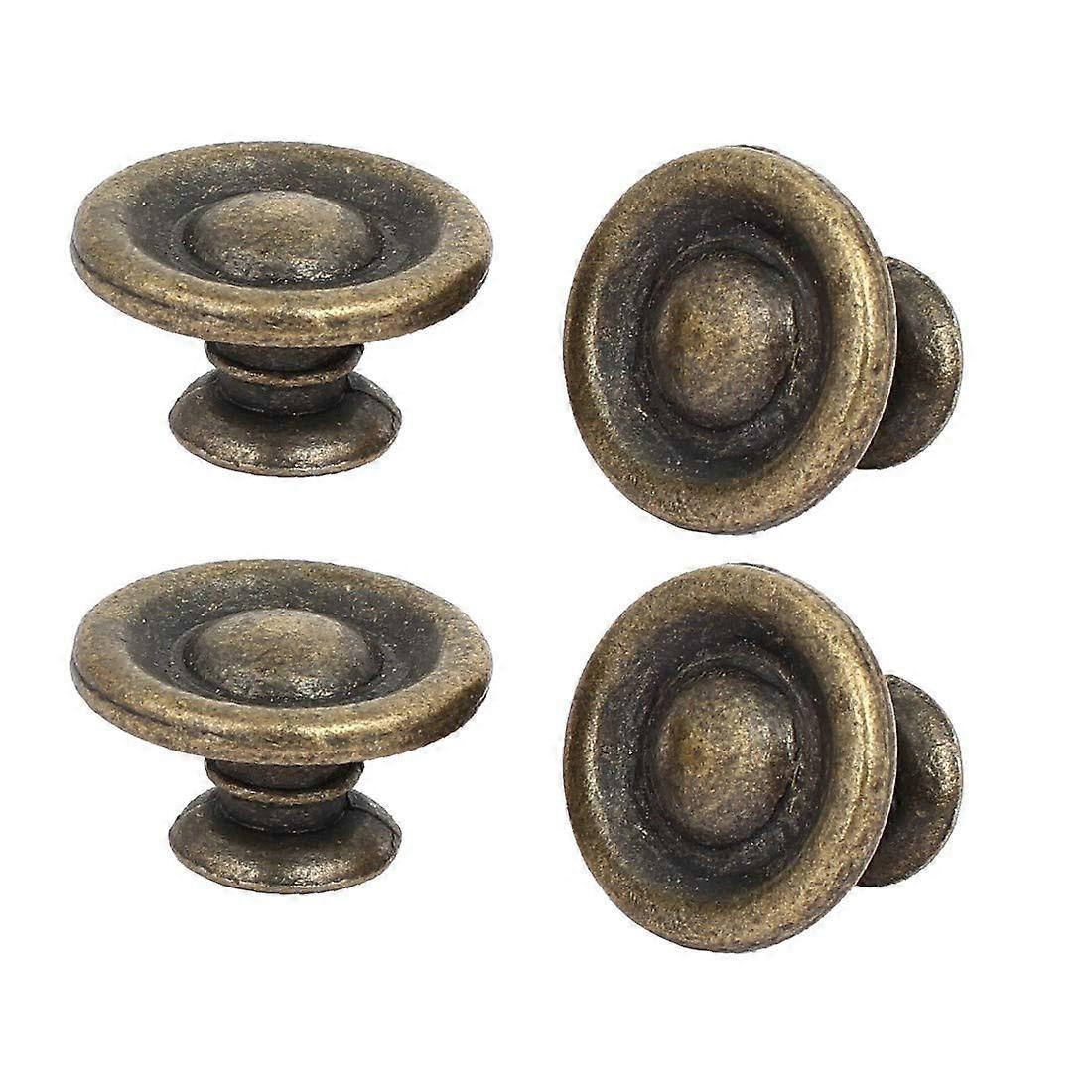 Bronze Cabinet Knobs Set 26mm Round Drawer Pull Handles Easy SingleHole Install 4pcs