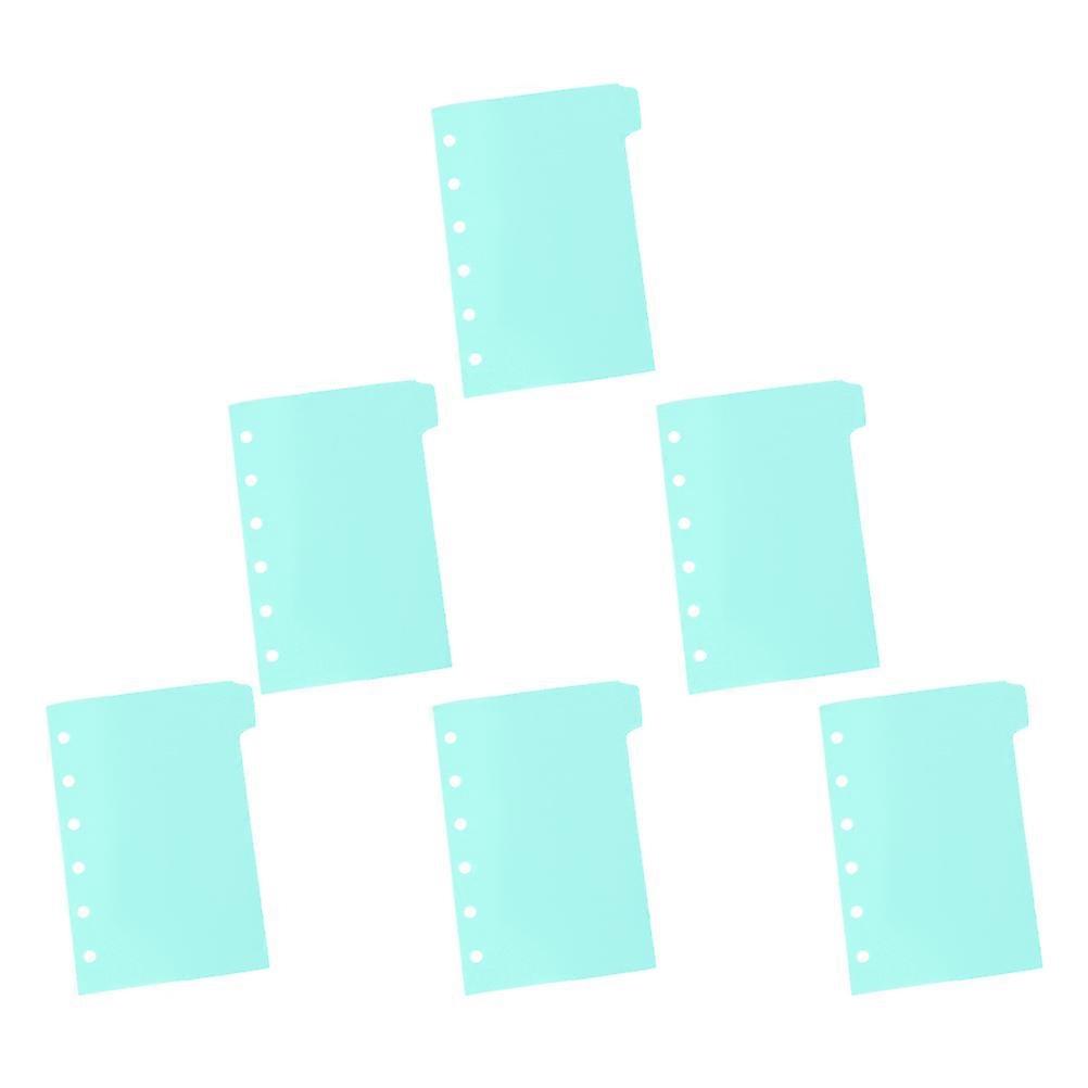 Note Book A7 Plastic Binder Dividers for Notes 6 Sheet Green Planner