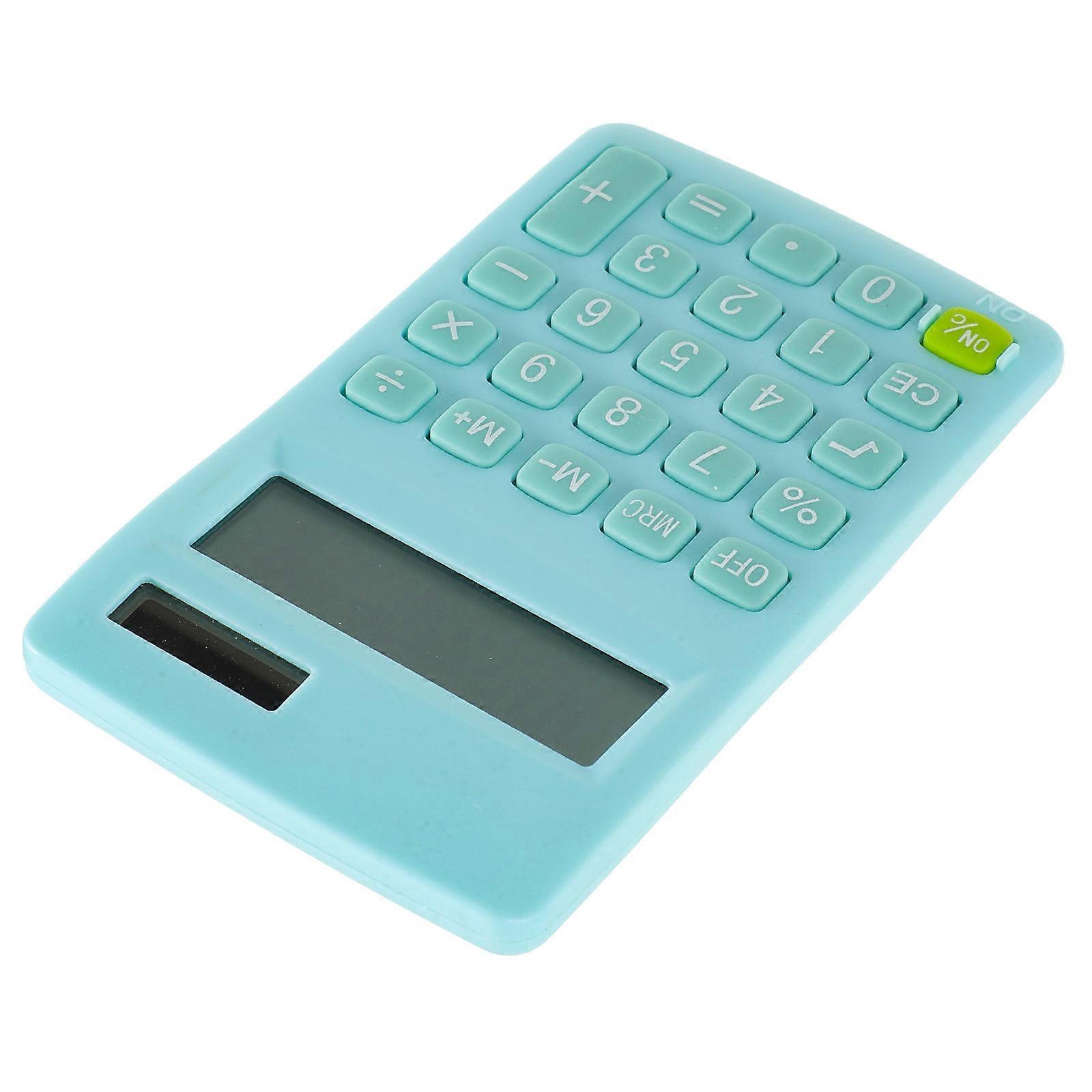 Small Calculator Blue Plastic Device for Calculating Portable Learning Tool