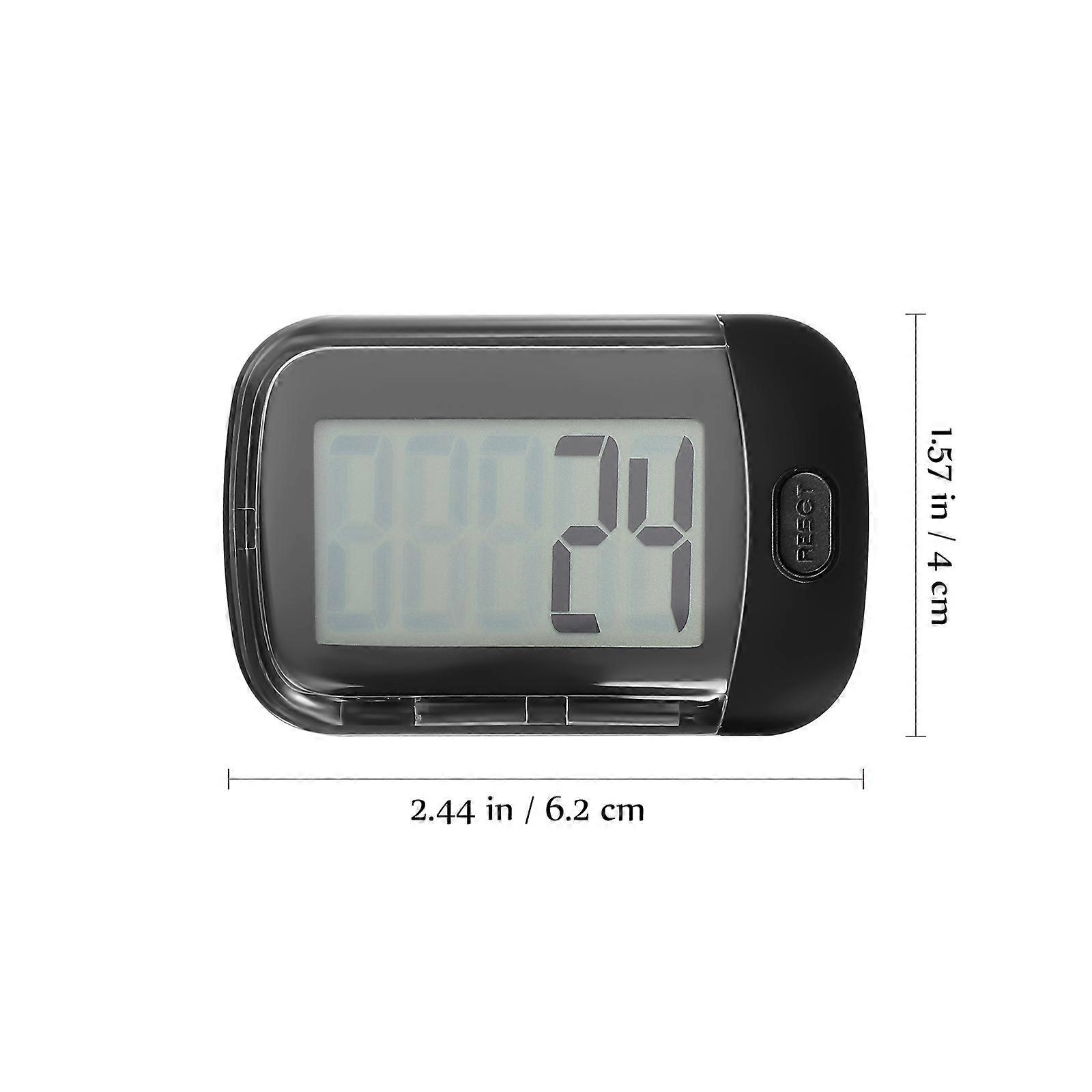 Black Pedometer for Walking Clip on Portable Pedometer for Counting