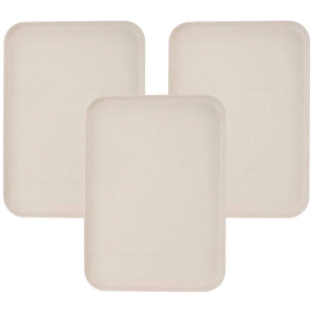 Multi-Function Rectangular Serving Tray for Storage 3Pcs Non-Slip Beige