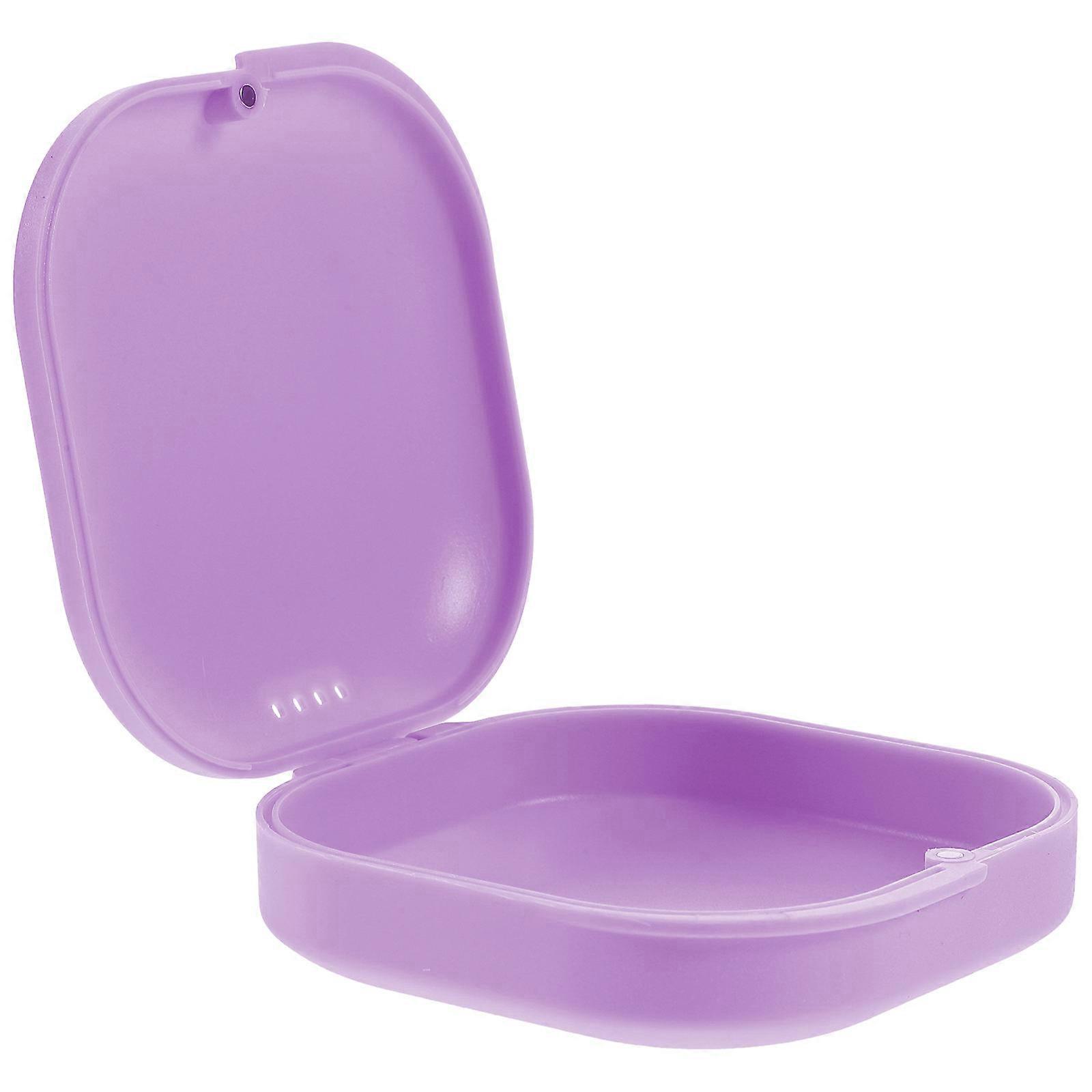 Multi-Function Violet Retainer Holder for Storage Use Durable Denture Case
