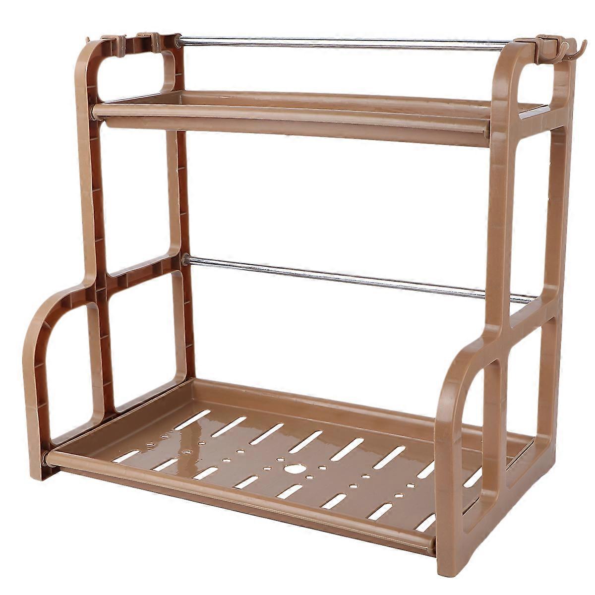 Spices Storage Holder Double-Layer Kitchen Rack for Utensils 1Set