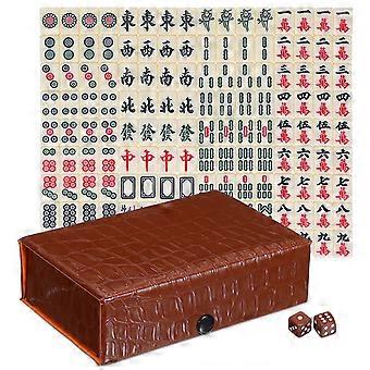 1 Set Mini Mahjong Game Portable Travel Mahjong Set Classic Gathering Party Game