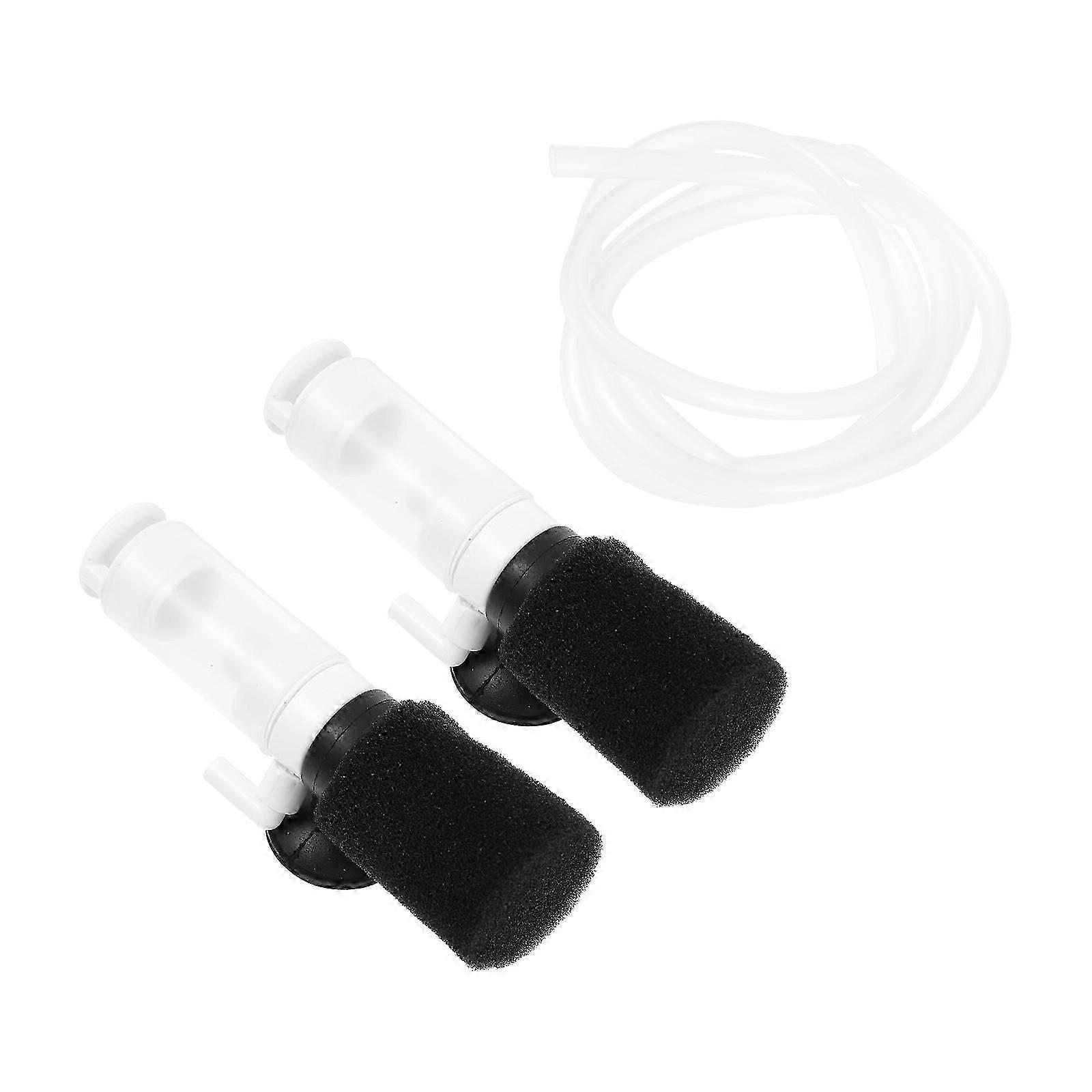 Mini Aquarium Filter Submersible Sponge Filter for Oxygenation 2Pcs