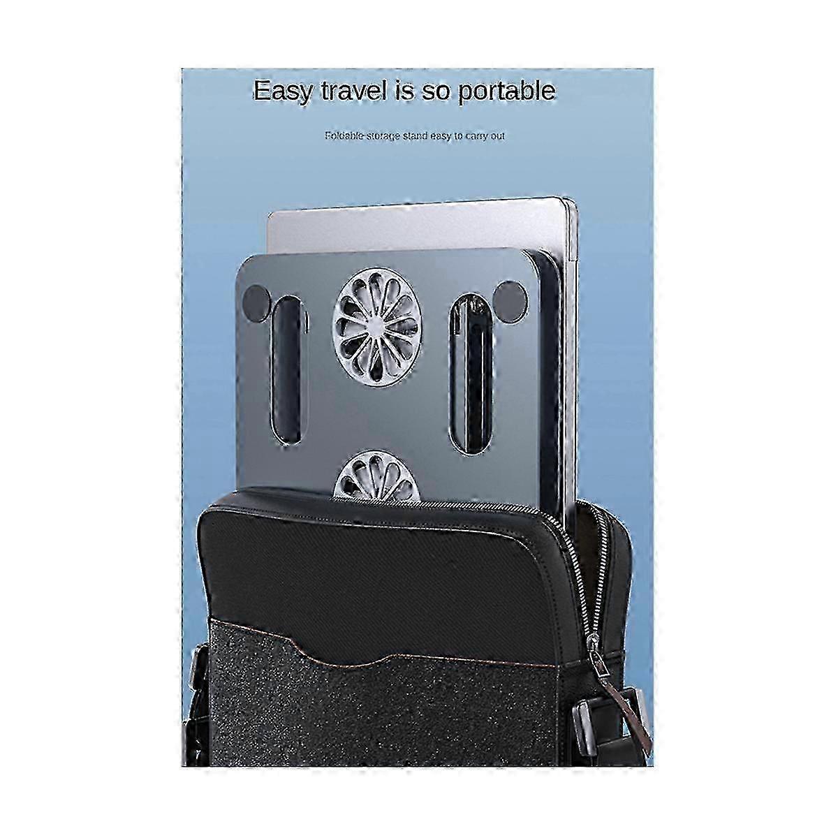 Portable Convenient Laptop Stand Riser Adjustable with Cooling Fans Holder Foldable Bracket,B