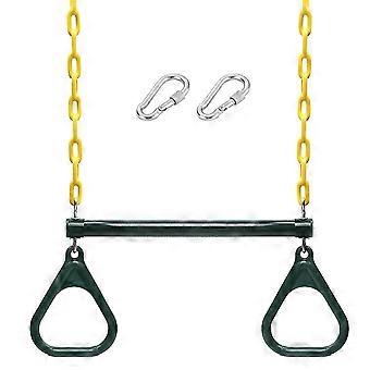 Trapézio Swing Bar e Anéis Heavy Duty Playground Swing Set com 47' Plástico Revestido Correntes e Cara