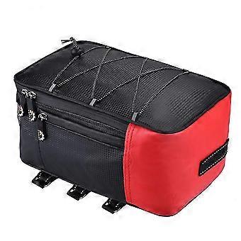 Insulated Waterproof Bicycle Rear Seat Bag with Foldable Side Panniers, Reflective Details, and Elastic Rope for Cycling Adventures