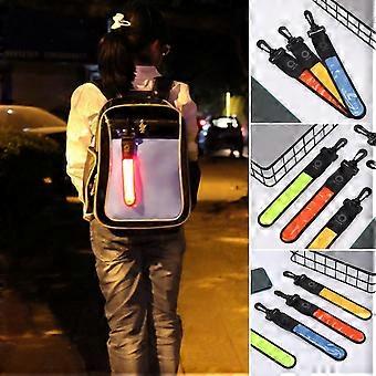 Reflective Luminous Safety Bag Pendant Tag, High Visibility for Running Cycling Commuter Walking Jogging, 3 Pieces Fluorescent Yellow/Red/Silver