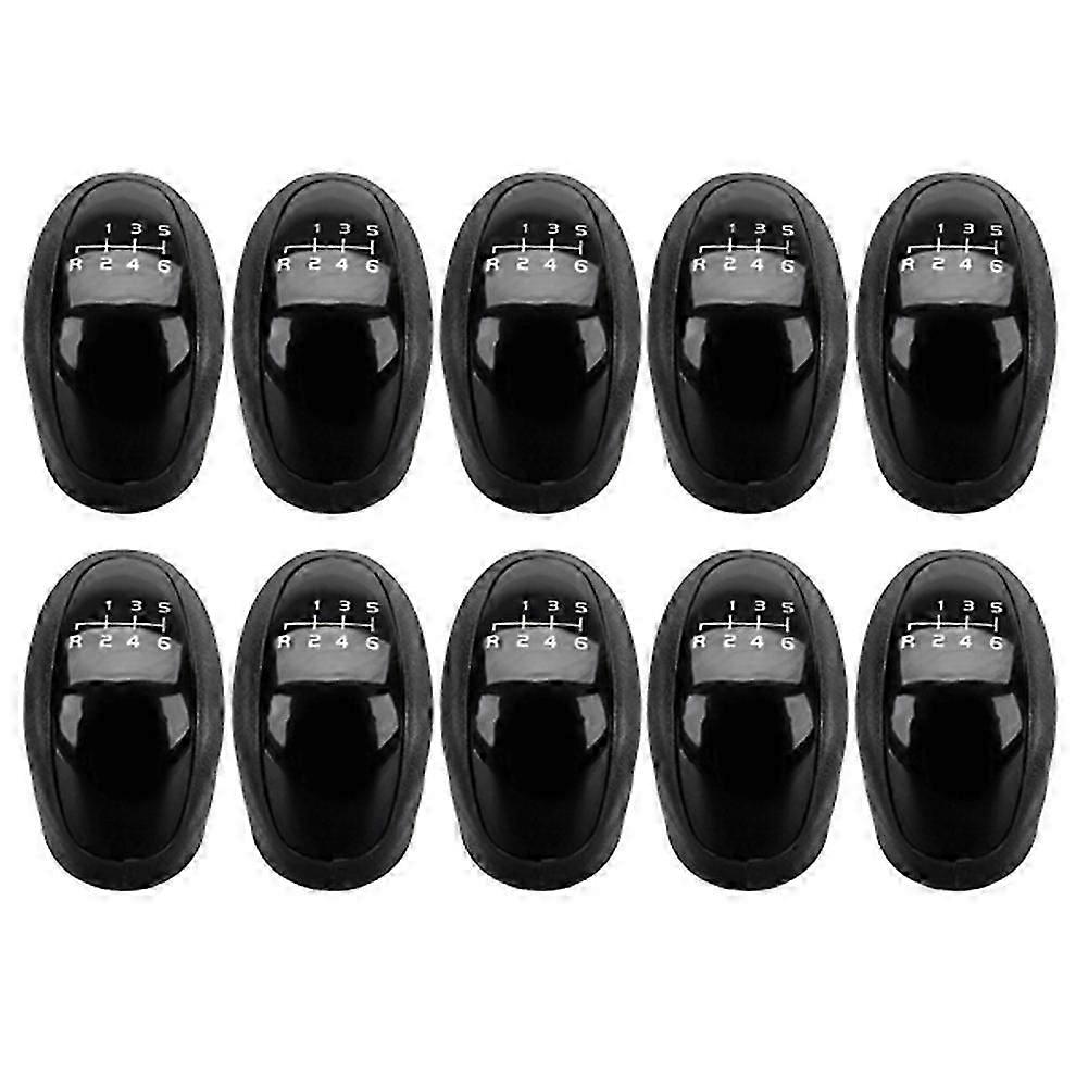 10PCS 6 Speed Black Manual Gear Shift Knob compatible for