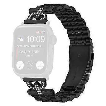 Pulseira de relógio para Apple Watch série 11 10 42 mm/ 9 8 7 41 mm/ SE3 SE2 SE 6 5 4 40 mm/ 3 2 1 38 mm Strass decoração aço inoxidável pulseira de relógio colorida