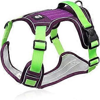 YOITEA No Pull Dog Harness Reflective Pet Vest Harness with Handle Front Clip Adjustable Escape Proof Dog Harnesses Durable Easy Control Walking for S