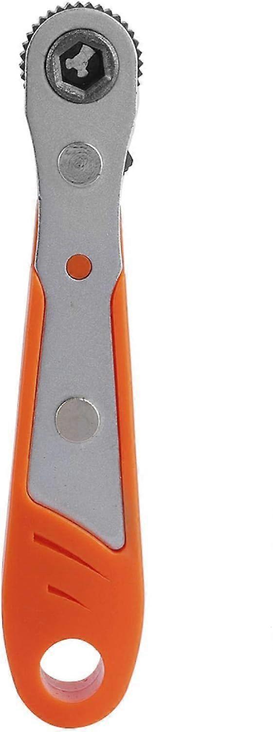 Socket spanner, mini 36 tooth 1/4 inch socket bit ratchet spanner screwdriver socket car hand tool (orange)