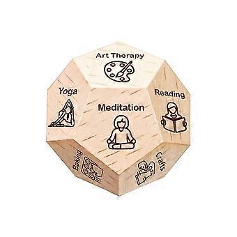 1/2Pcs Wooden Meditation Decision Dice Stress Relief 12-Sided Health Activity Decider Dice Men Women Self-Care Dice Birthday Anniversary Christmas Gif