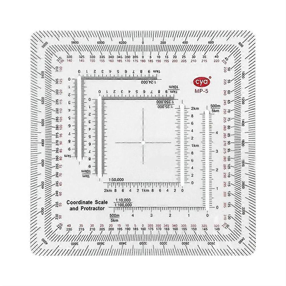 Land Navigation Protractor Coordinate Scale Protractor Map Protractor Topographical compatible with Technical