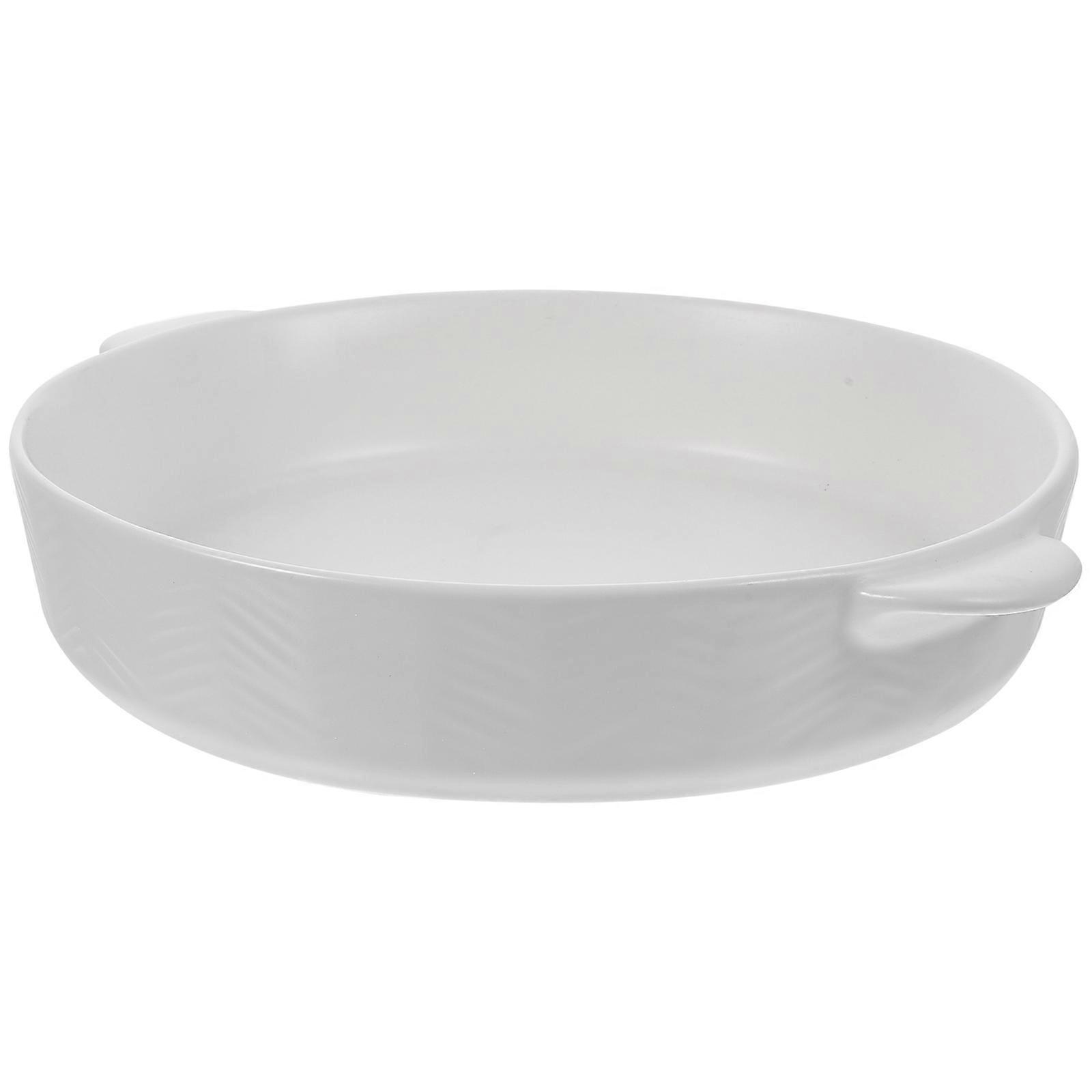 Baking Dish Roasting Pan Round Baking Dish Ceramic Bakeware Double Handle Baking Dish