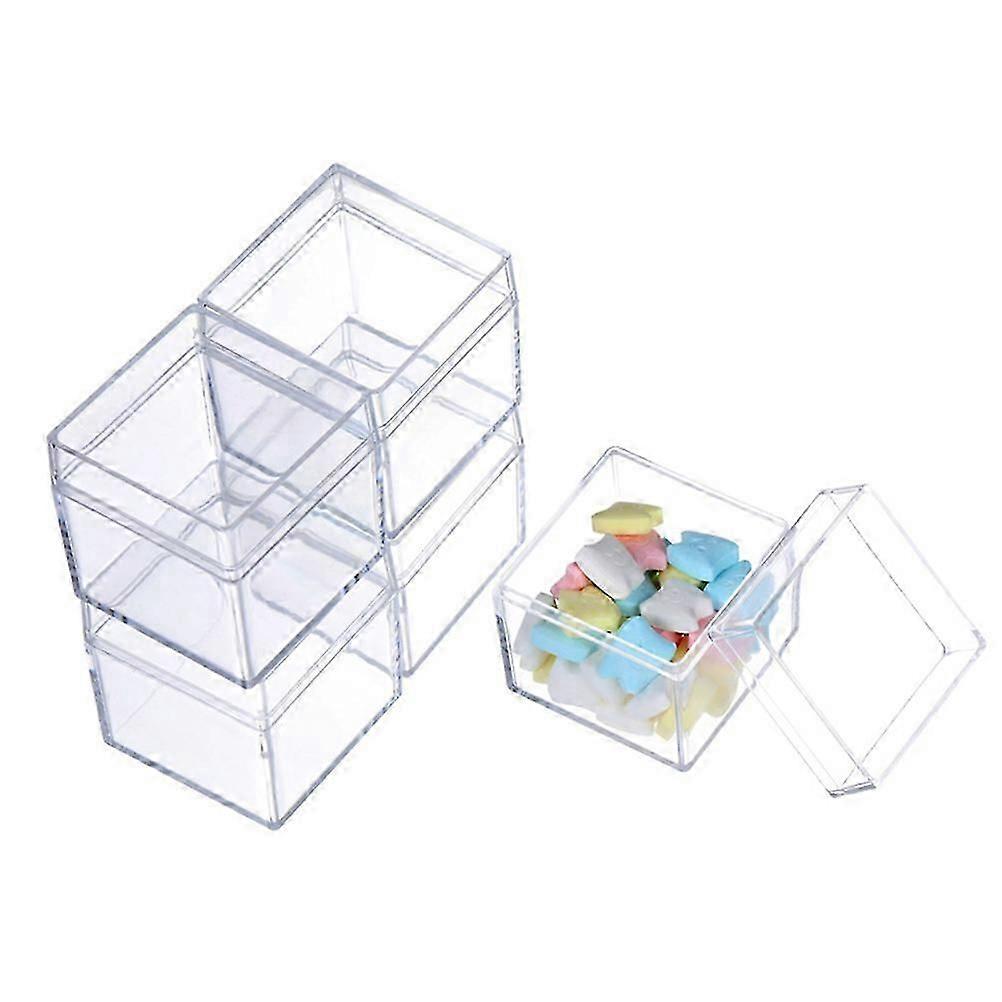 Transparent Plastic Box for Storage 4Pcs Candy Packing Box Container