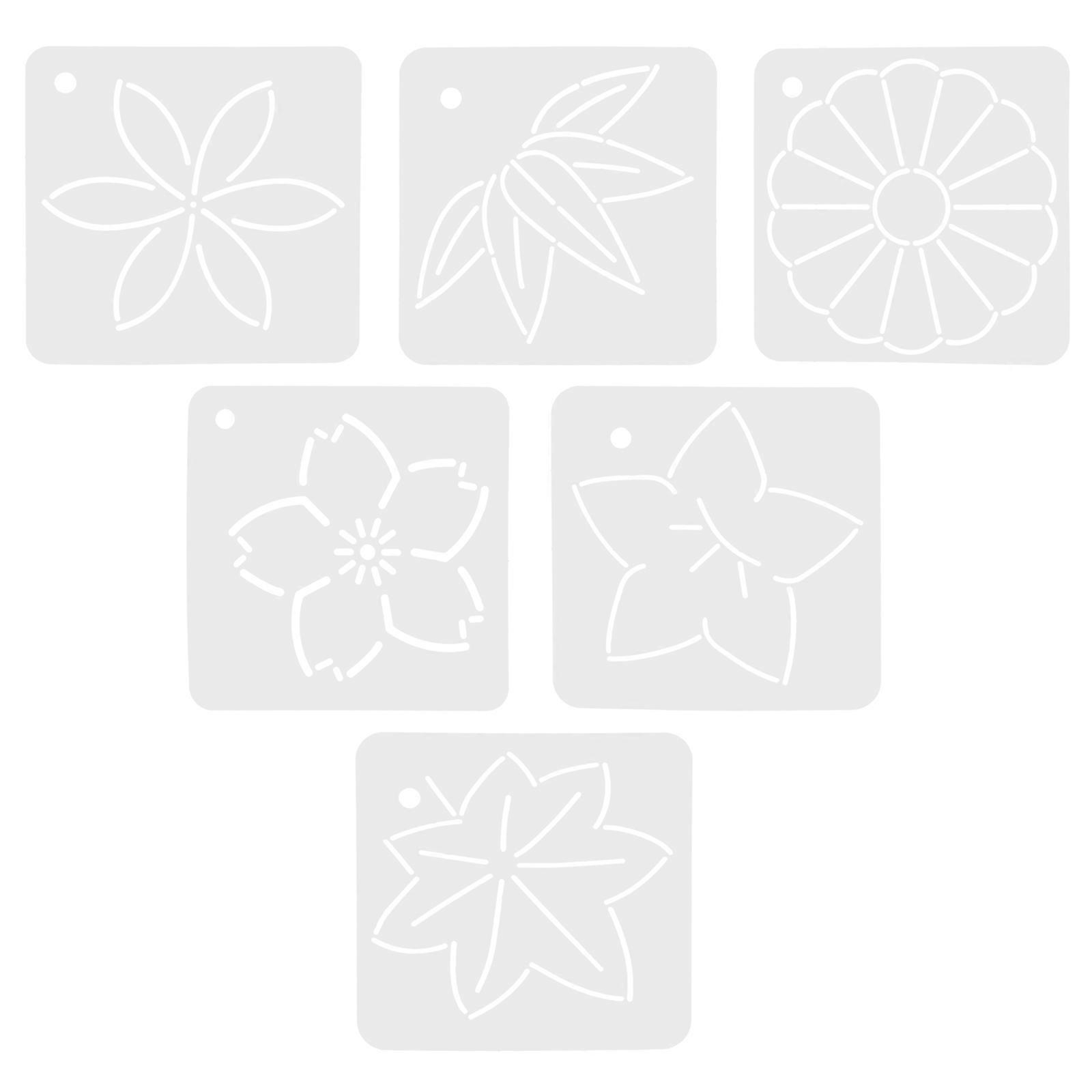 6pcs Flower Design Patchwork Stencils Patchwork Template Quilting Stencils