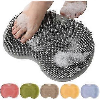 Shower Foot Scrubber Mat with Wall Mountable Suction Cups, Non-Slip Exfoliating Pad for Foot and Back Cleaning in Bath