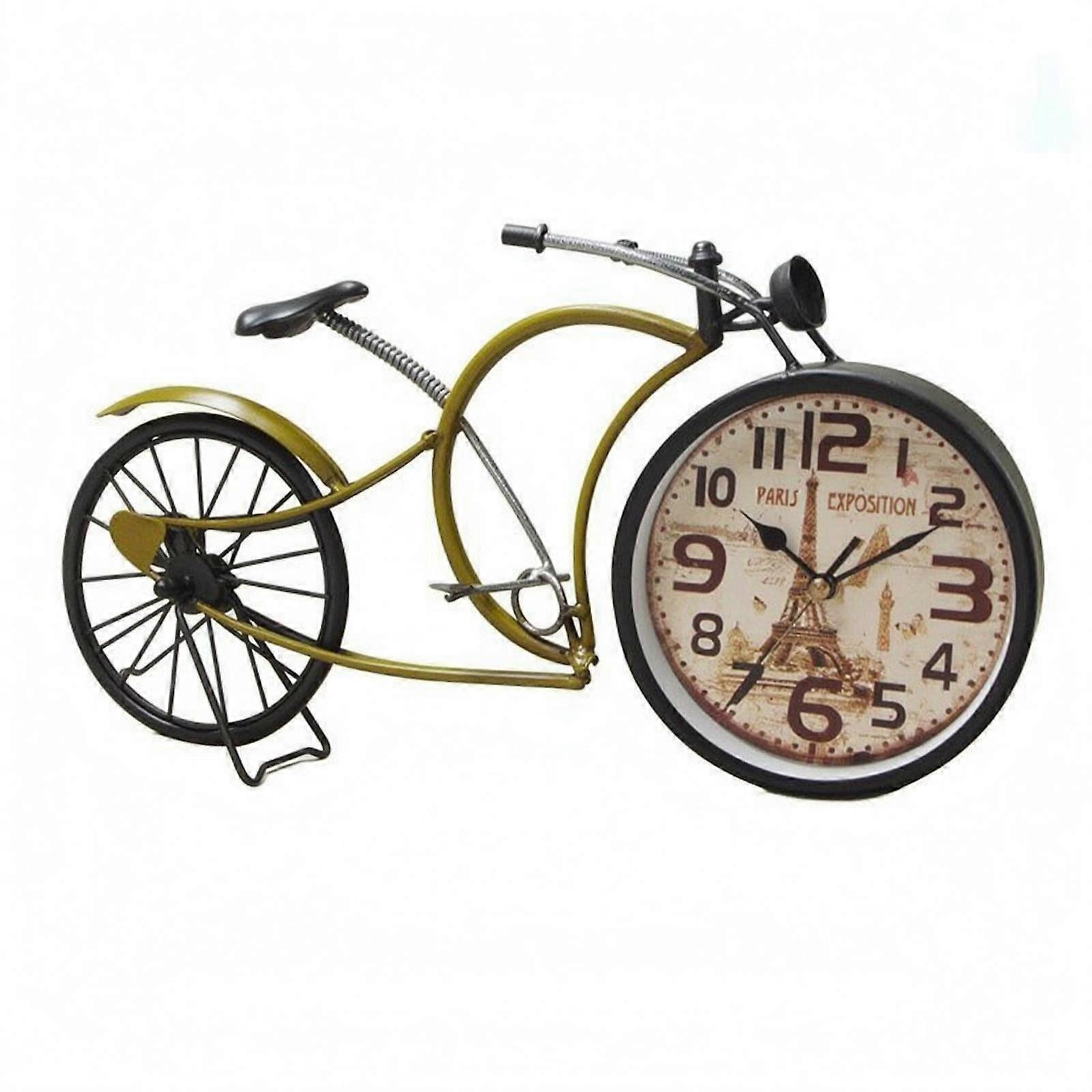 Iron Cycle Clock Model Handmade Vintage Cycle Clock Rotating Handlebar