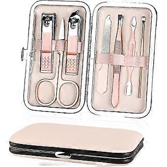 7-Piece Manicure Pedicure Kit, Stainless Steel Nail Clipper Set with Cuticle Cutter, Travel Case