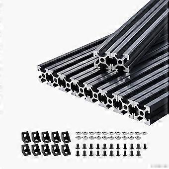 10 stk 39,4 tommer (1000 mm) T-spor 2020 aluminium ekstruderingsprofil, høystyrke ekstrudert aluminiumsskinne for 3D-skriver, svart