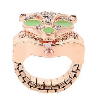 Personality Ring Watch Diamond Finger Watch for Decoration Black Style