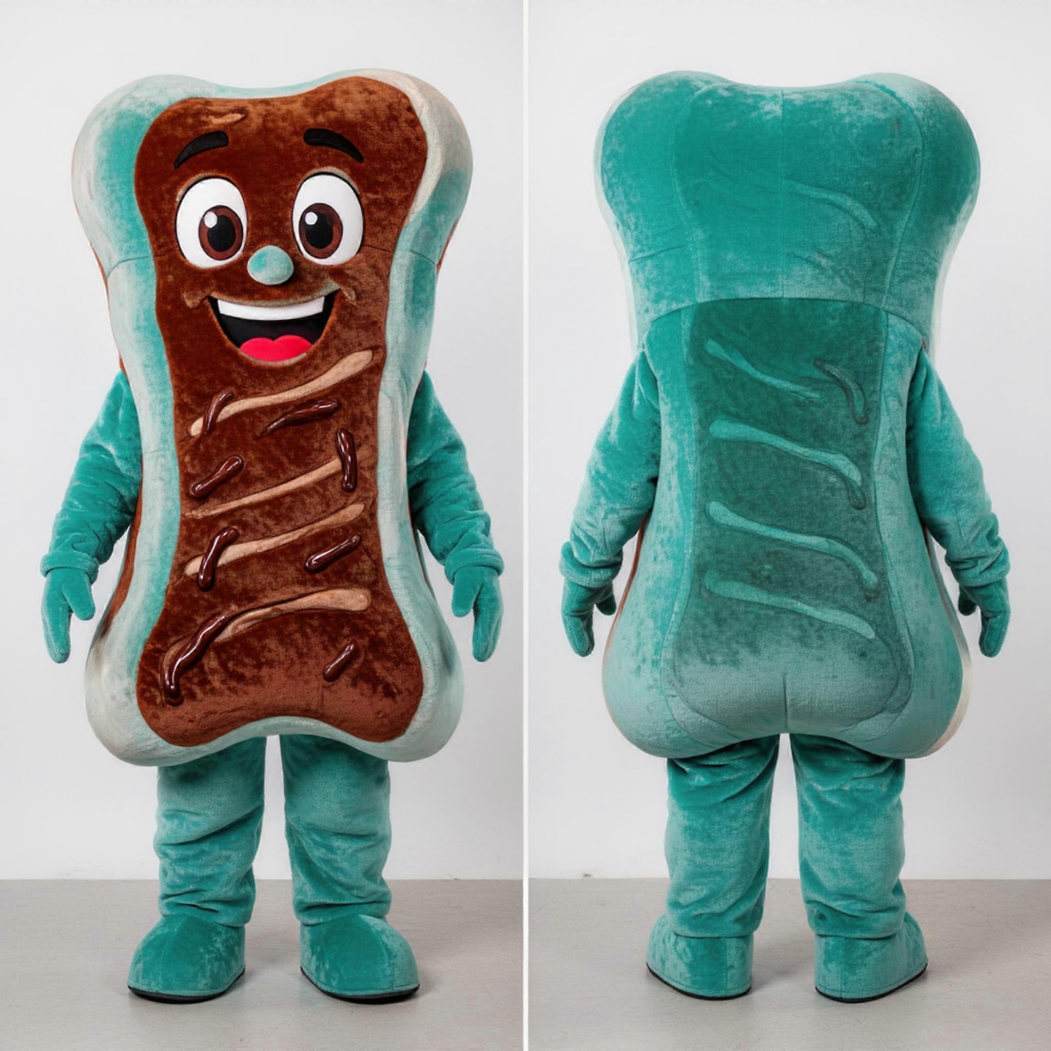 MASTICOT Teal Plush Bbq Ribs Mascot