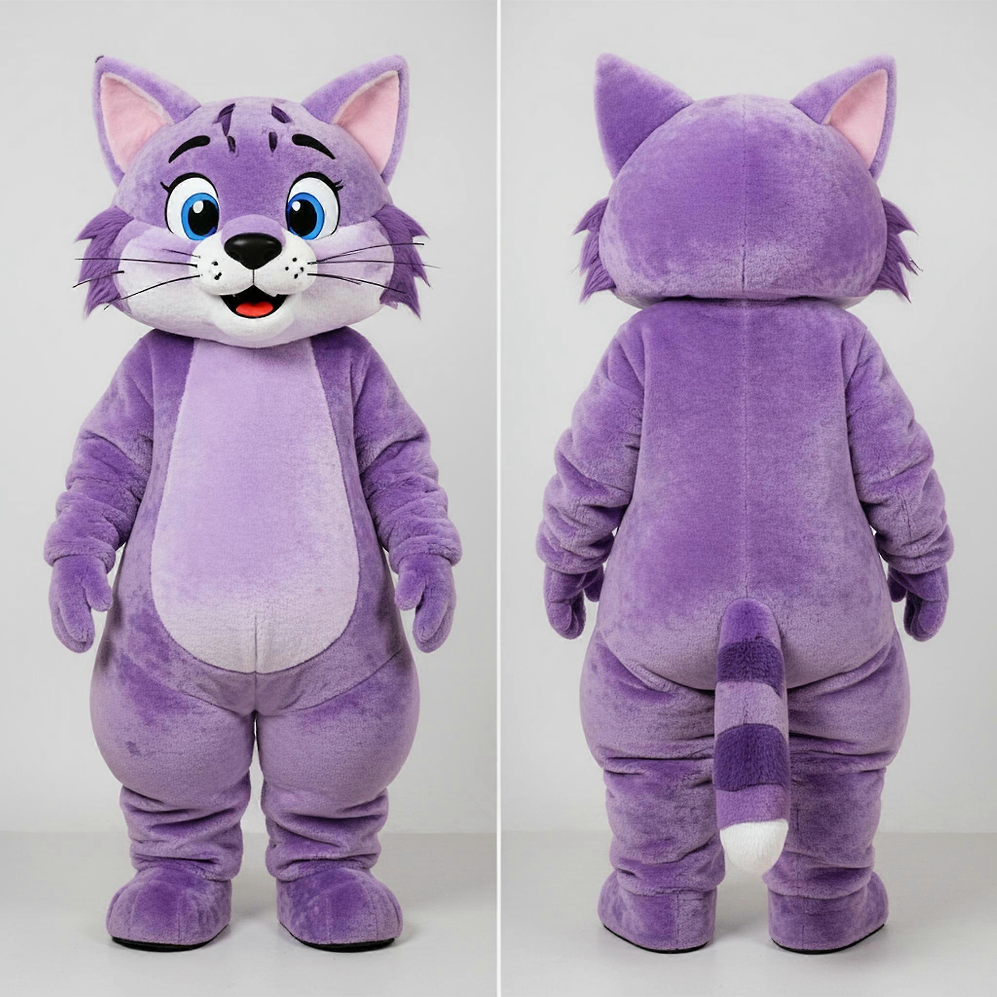 MASTICOT Lavender Plush Bobcat Mascot
