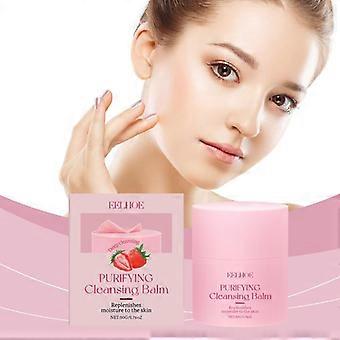 Aardbeien reinigingscrème en make-up remover met milde formule. Voedt, hydrateert en kalmeert de gezichtshuid voor gebruik 's nachts.