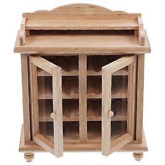 Wwawa Miniatur-Holzschrank zur Dekoration, Mini-Hausmöbelschrank