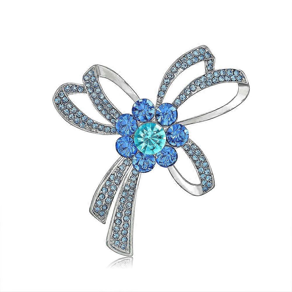 Rhinestone bow brooch