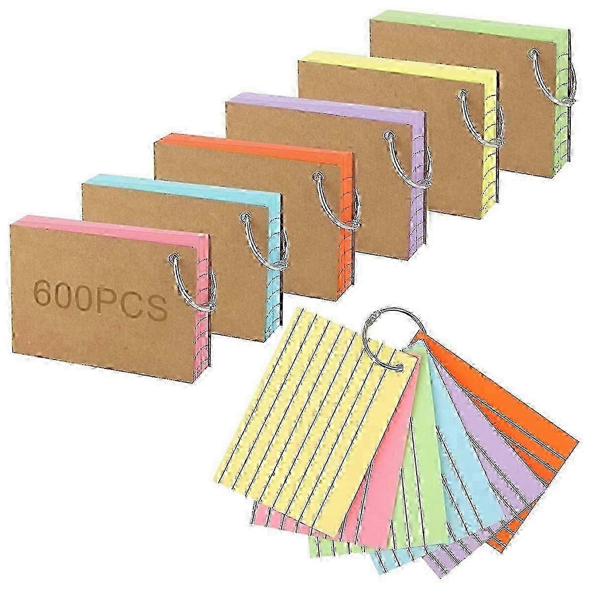 A7 Ring-Bound Coloured Flash Cards 600