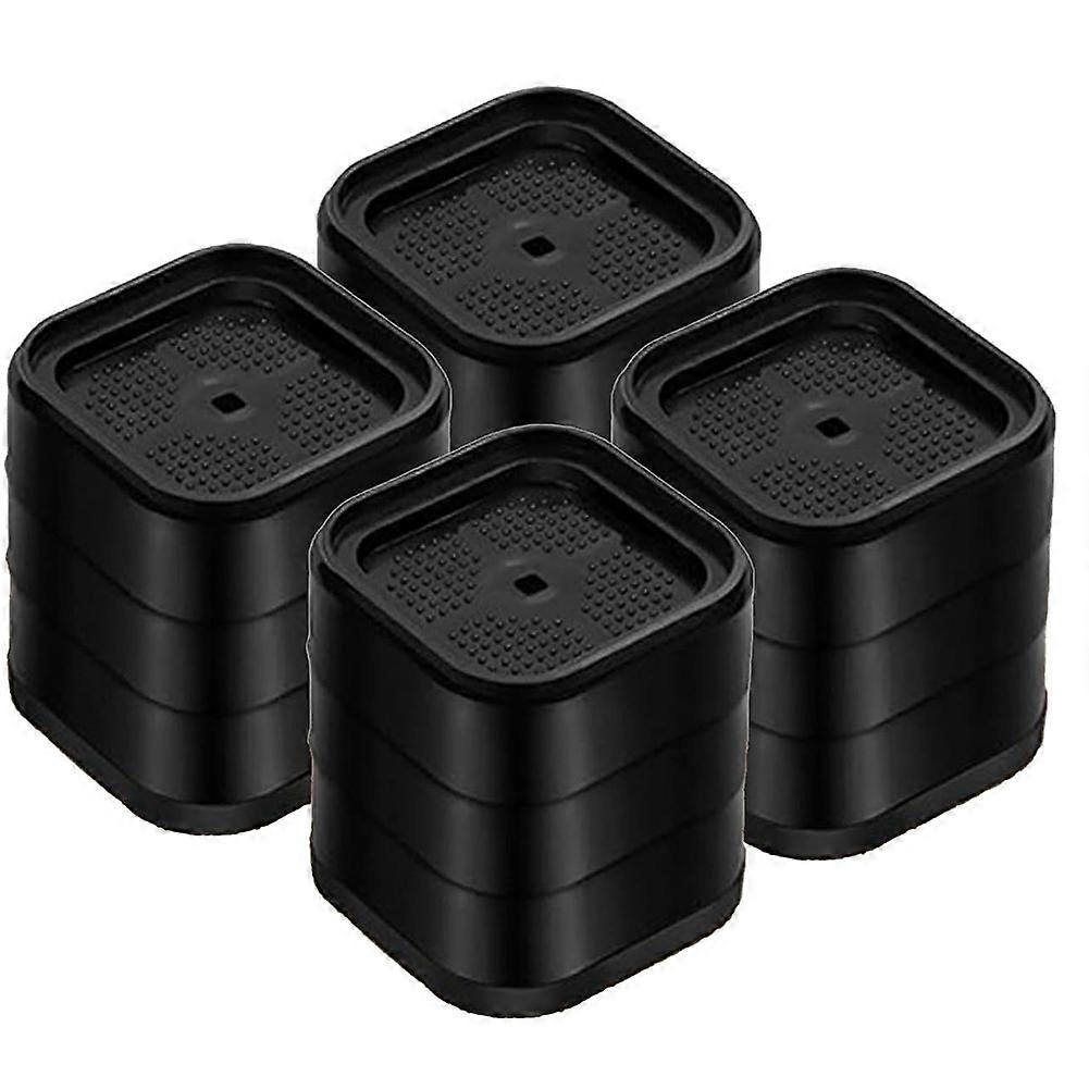 4 Pack Adjustable Furniture Risers, Square Stackable Bed Risers, Suitable for Bed Frame, Sofa, Couch, Table, Chair Legs