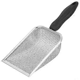 Stainless Steel 2x2mm Sand Sieve Metal Shovel for Hamster Bird Reptile Litter Clean