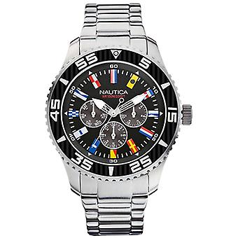 Nautica- nst 07 flags Men's Analog Japanese Quartz Watch with Stainless Steel Bracelet A14631G