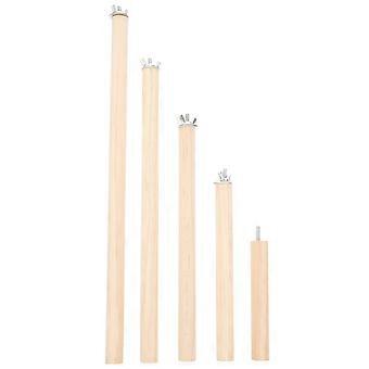 Bird Perch Wooden Parrot Stand Perch Toy for Cage 5Pcs Durable Khaki Wood