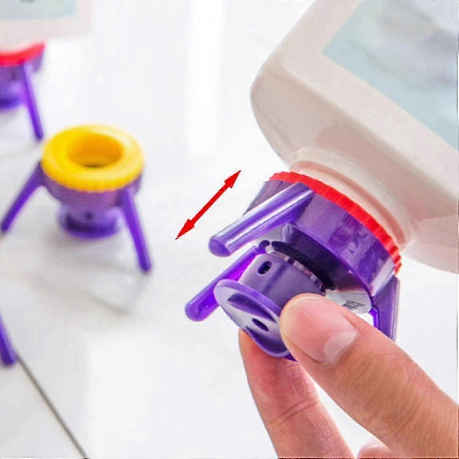 Multifunctional Design & Secure Stand - Inverted Bottle Cap - Multipurpose Base for Squeeze Bottles - Replacement Lids Kit