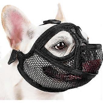 French Bulldog Muzzle, Short Snout Mesh Dog Muzzle with Tongue Out Design for Flat Face Dogs, Shih Tzu & English Bulldog, Prevent Biting & Chewing yt