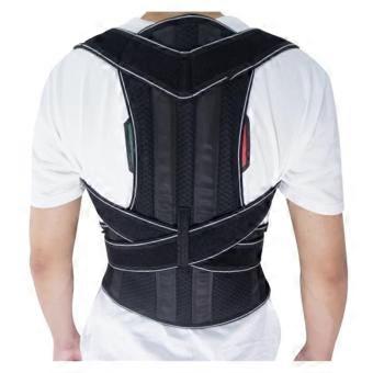 Posture Corrector Back Support Brace with Dual Aluminum Plates, Adjustable Comfortable Fit for Men and Women, Black Large