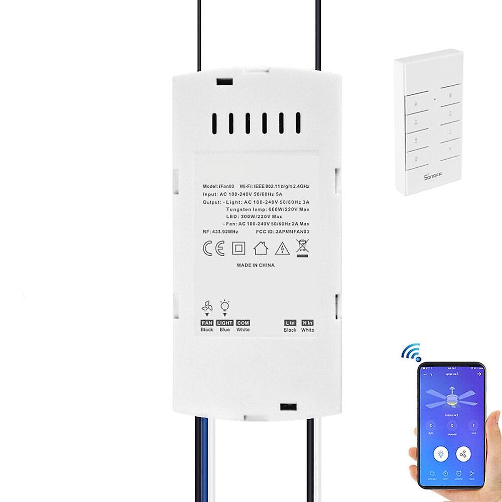Wifi Ceiling Fan And Light Controller With Rm433 Rf Remote Controller Works With Amazon Alexa Google Home Assistant,ac100-240v 50/60hz