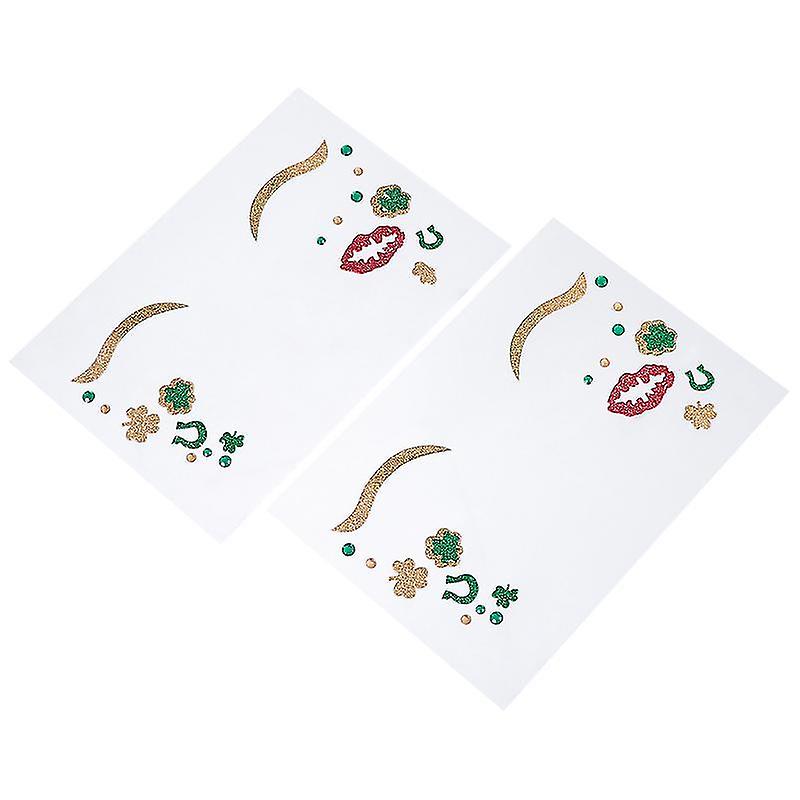 13X12cm Colorful 01 Temporary Tattoos 2pcs Temporary St. Patrick's Day Tattoos Stickers Temporary Fa