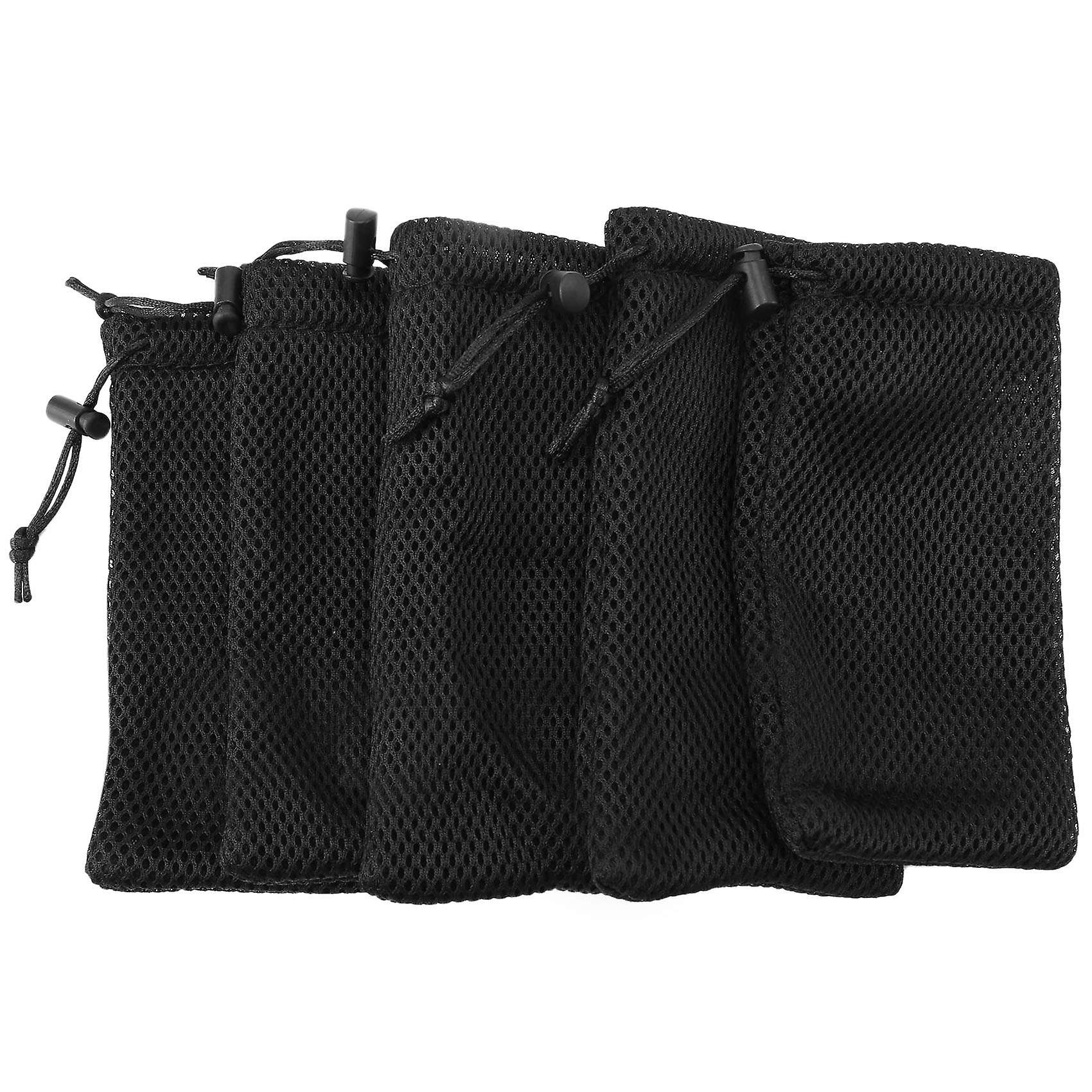 5-Pack Nylon Mesh Drawstring Storage Pouch Bag - 3.5 x 7.3 Inch Multi Purpose Travel & Outdoor Act