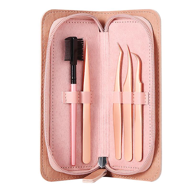 Kit de pinces à épiler pour greffe de cils en acier inoxydable (1 ensemble)