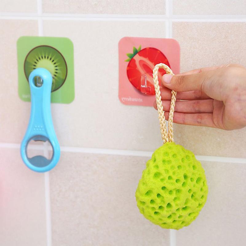 5pcs Colorful Fruit Hooks Seamless Strong Self Adhesive Door Walls Hook Hanger New
