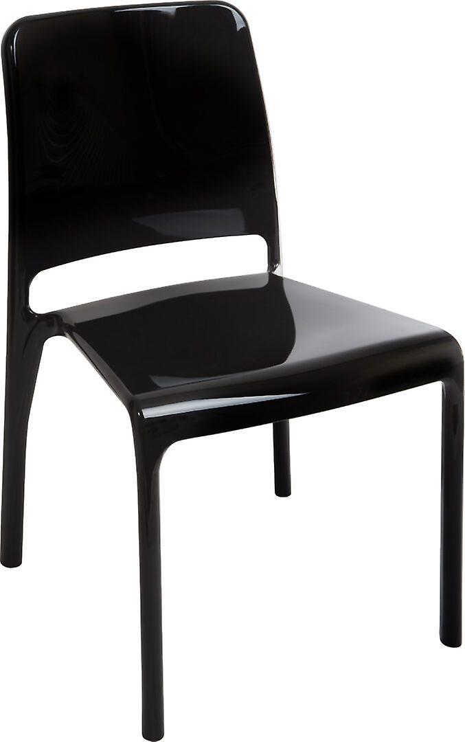 Rewan Set von vier spanity schwarzen stapelbaren Stühlen