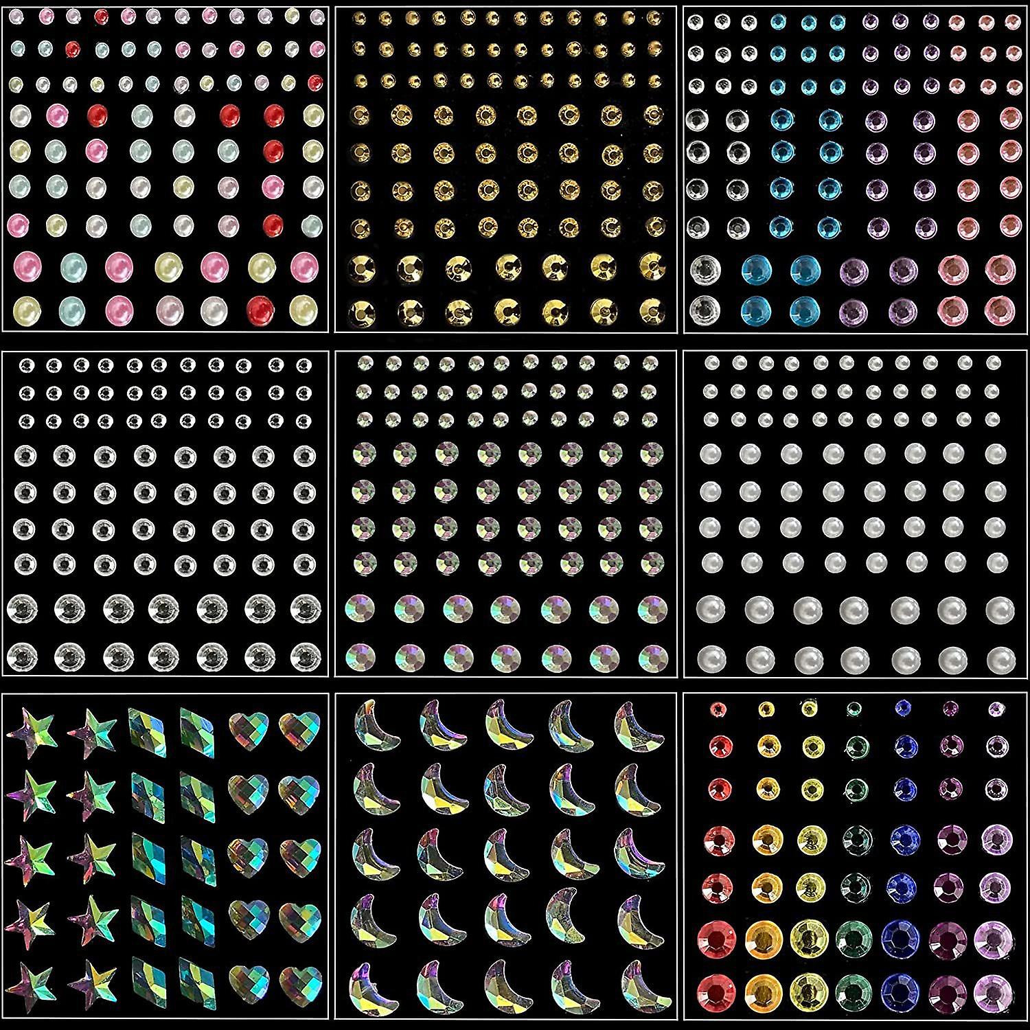 Diamond Acrylic Color back Adhesive Drill 9 PCS